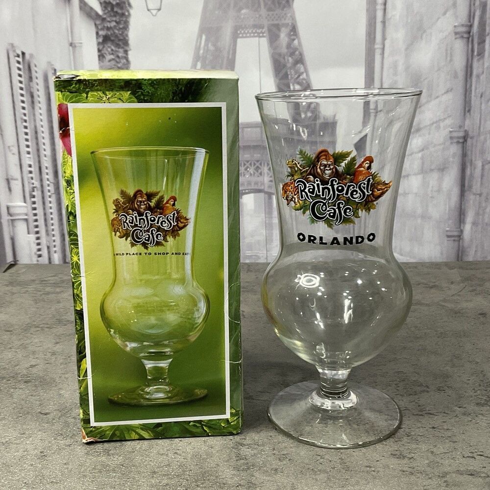 Rainforest Cafe Souvenir Hurricane Cocktail Glass